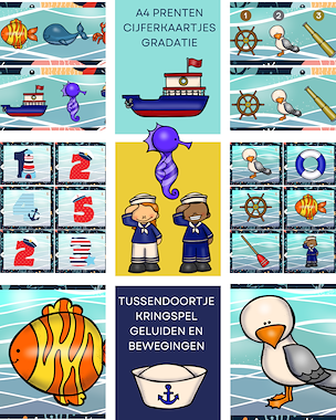Lesmateriaal Kringspelletjes - tussendoortjes: de zee, vakantie van auteur Little Play Friends