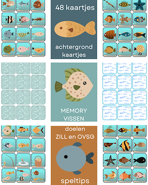 Lesmateriaal memory vissen van auteur Little Play Friends