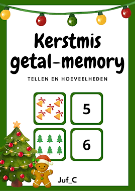 Lesmateriaal Kerst Getal Memory – Cijfers & Hoeveelheden van auteur Juf_C slide 1