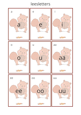 Lesmateriaal Het eekhoorntjesspel - letters van auteur Juf Tessa deelt slide 3