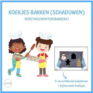 Lesmateriaal koekjes bakken - schaduwen  van auteur Juf Steffi