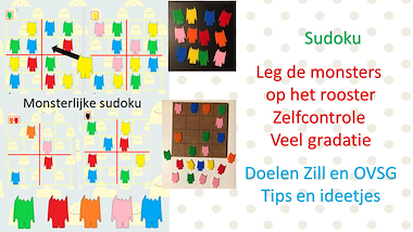 Lesmateriaal kleurrijke monsters - sudoku van auteur Little Play Friends