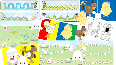 Lesmateriaal kip-ei-kuiken-pasen-lente: Fijne motoriek bundel van auteur Little Play Friends slide 4