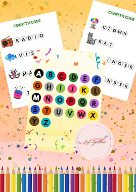 Lesmateriaal 🎉 Confetti Code – Kleurrijk letters zoeken!  van auteur Juf_Cynthia_