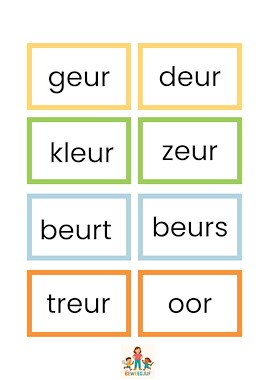 Lesmateriaal Vliegenmepperspel eer, oor, eur woorden van auteur de beweegjuf slide 2