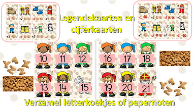 Lesmateriaal gezelschapsspel - vul de zak met letterkoekjes - sinterklaas van auteur Little Play Friends slide 3