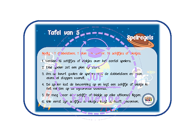 Lesmateriaal Tafel van 5 - Spelbord - Ruimte. van auteur Juf_Fabienne slide 2
