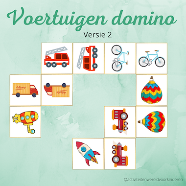 Lesmateriaal Voertuigen- domino versie 2  van auteur Nanny Melissa