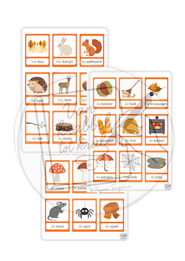 Lesmateriaal Woordkaarten herfst van auteur Van krabbel tot krul slide 3