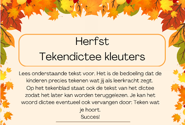 Lesmateriaal Herfst: tekendictee, teken wat je hoort van auteur Deklasvanjufdemi slide 1