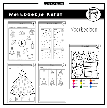 Lesmateriaal Thema kerst | Werkboekje (kleuters) van auteur Juf Shanna slide 2