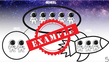 Lesmateriaal Getalverhaal de ruimte. Splitsen van 5 van auteur Juf Krisje slide 3