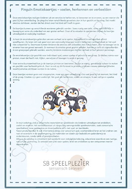 Lesmateriaal Emotiebundel Pinguins met uitgebreide spelsuggesties van auteur SB Speelplezier slide 3