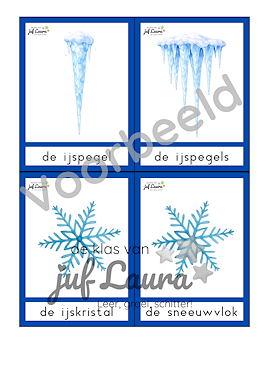Lesmateriaal Winter - Woordkaarten van auteur De klas van juf Laura slide 3