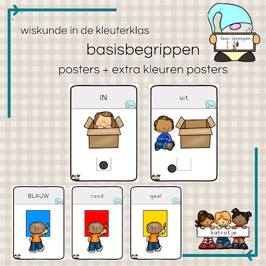 Lesmateriaal basisbegrippen posters + extra rond kleuren van auteur katrotje