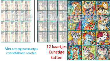 Lesmateriaal Memory - kunstige katten van auteur Little Play Friends slide 3