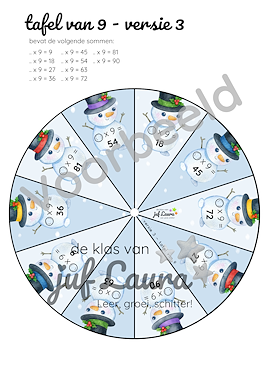 Lesmateriaal Winter - Ikea rad - Tafel van 7 t/m 9 van auteur De klas van juf Laura slide 2
