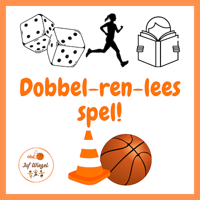 Lesmateriaal Dobbel-ren-lees spel van auteur Juf Wiezel
