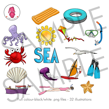 Lesmateriaal Zomer Clip art - De zee  (rechtenvrij te gebruiken) van auteur LDN Clipart slide 2