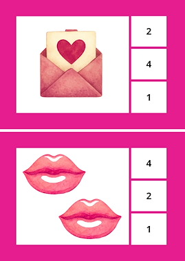 Lesmateriaal Valentijn Knijpkaarten – Tellen & Lezen voor Kleuters van auteur Juf_C slide 3