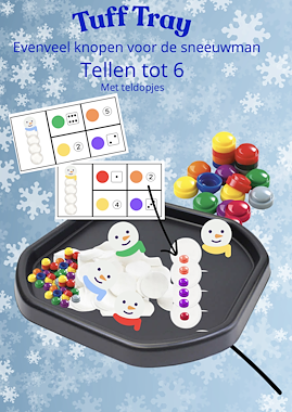 Lesmateriaal Thema winter: Evenveel knopen voor sneeuwman van auteur Juf Katy
