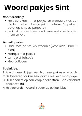 Lesmateriaal Woord pakjes Sint van auteur de beweegjuf slide 3