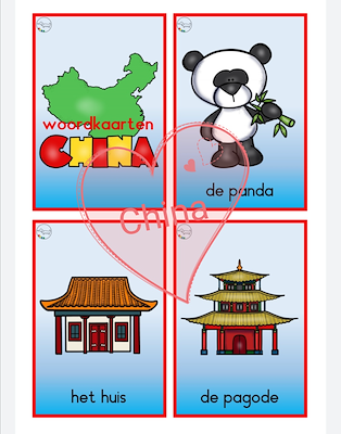 Lesmateriaal China woord- en telkaarten bundel van auteur JufJoyceKuenen slide 2