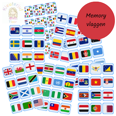 Lesmateriaal Vlaggen memory van auteur Kleuterjuf_floor