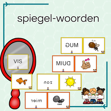 Lesmateriaal spiegel-woorden van auteur katrotje