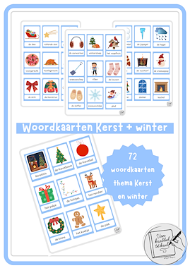 lesmateriaal Woordkaarten Kerst en winter van auteur Van krabbel tot krul
