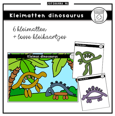 Lesmateriaal Dinosaurus | Kleimatten dinosaurus van auteur Juf Shanna