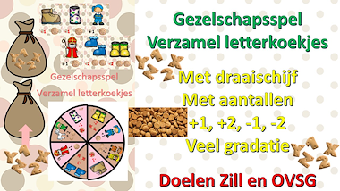 Lesmateriaal gezelschapsspel - vul de zak met letterkoekjes - sinterklaas van auteur Little Play Friends