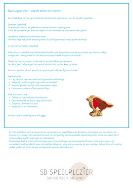 Lesmateriaal Vogels voeren - tellen  van auteur SB Speelplezier slide 3