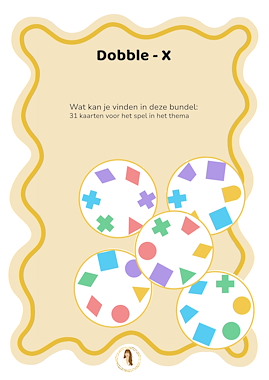 Lesmateriaal Dobble - vormen van auteur Juf Lise slide 1