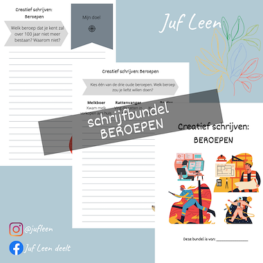 Lesmateriaal Schrijfbundel: Beroepen (creatief schrijven) van auteur Juf Leen slide 2
