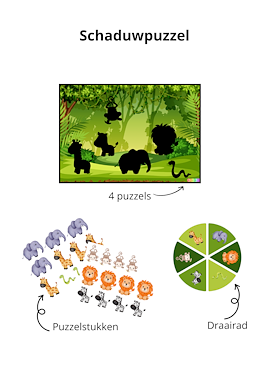 Thema dierentuin: schaduwpuzzel