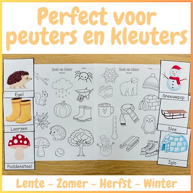 Lesmateriaal Zoek en Kleur Bewegend leren Kleuters Peuters Seizoenen van auteur My Teacher Shares slide 4