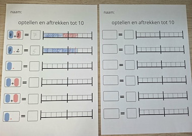 Lesmateriaal Optellen en aftrekken tot 10  van auteur CreabeeS slide 3