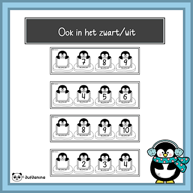 Lesmateriaal De pinguïn getallenrij van auteur Juf Janina slide 3