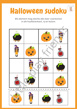 Lesmateriaal Sudoku's thema Halloween van auteur Little Play Friends slide 3