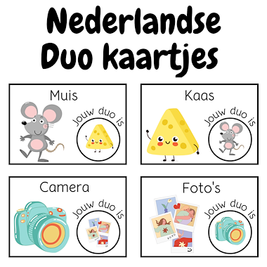 Lesmateriaal Duo kaartjes | Samenwerken in tweetallen | Samenwerkkaartjes van auteur My Teacher Shares