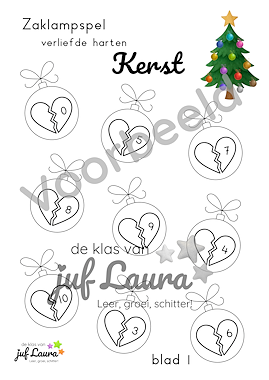 Lesmateriaal Kerst - Zaklampspel - Verliefde harten van auteur De klas van juf Laura slide 3