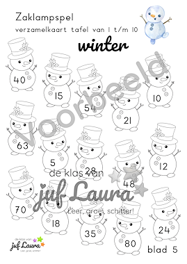 Lesmateriaal Winter - Zaklampspel - Tafel 1 t/m 10 van auteur De klas van juf Laura slide 2