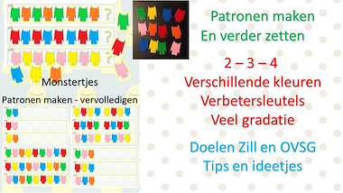 Lesmateriaal kleurrijke monsters - patroon verder zetten van auteur Little Play Friends
