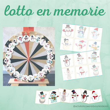 Lesmateriaal sneeuwpoppen - lotto/memory van auteur Nanny Melissa