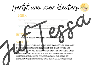 Lesmateriaal Kaartenspel herfst voor kleuters van auteur Juf Tessa slide 2