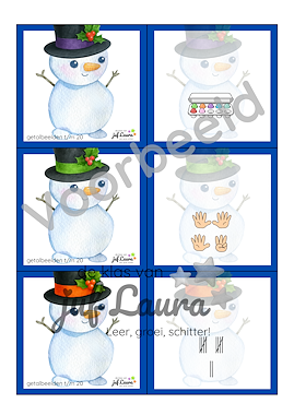 Lesmateriaal Winter - Zaklampspel - Getalbeelden t/m 20 van auteur De klas van juf Laura slide 2