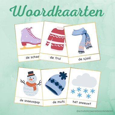 Lesmateriaal winter - woordkaarten van auteur Nanny Melissa