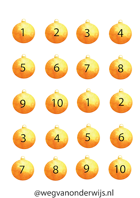 Lesmateriaal Kerstboom met kerstballen 1 t/m 10 van auteur wegvanonderwijs slide 3