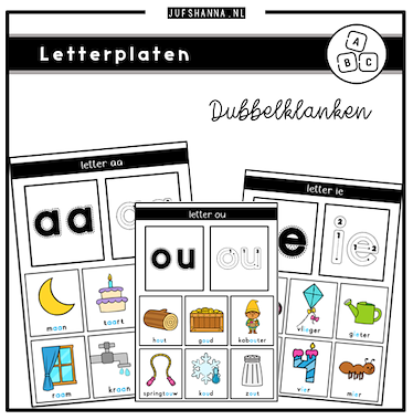 Lesmateriaal Letters | Letterplaten dubbelklanken van auteur Juf Shanna